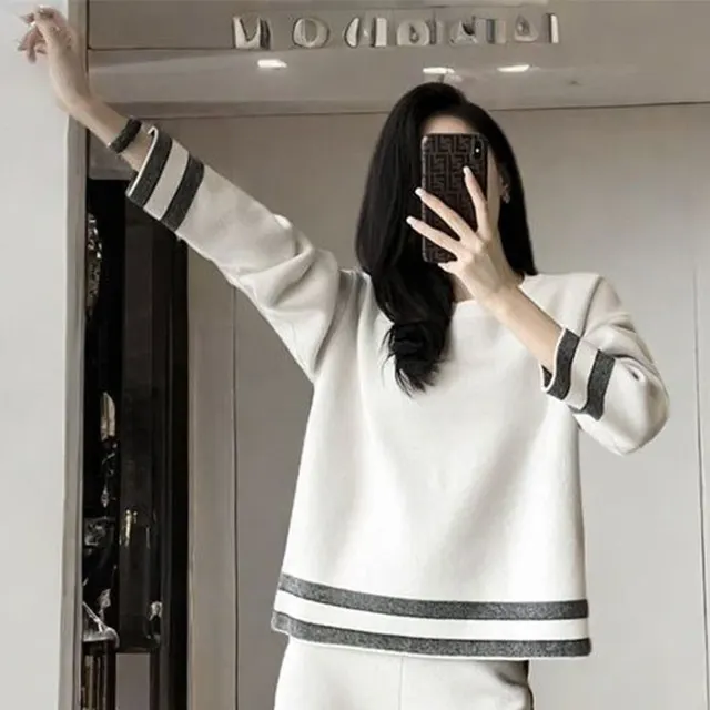 Fashionable Stylish Youthful Wide Leg Pants Two piece Set Top - Shop at LoveMi