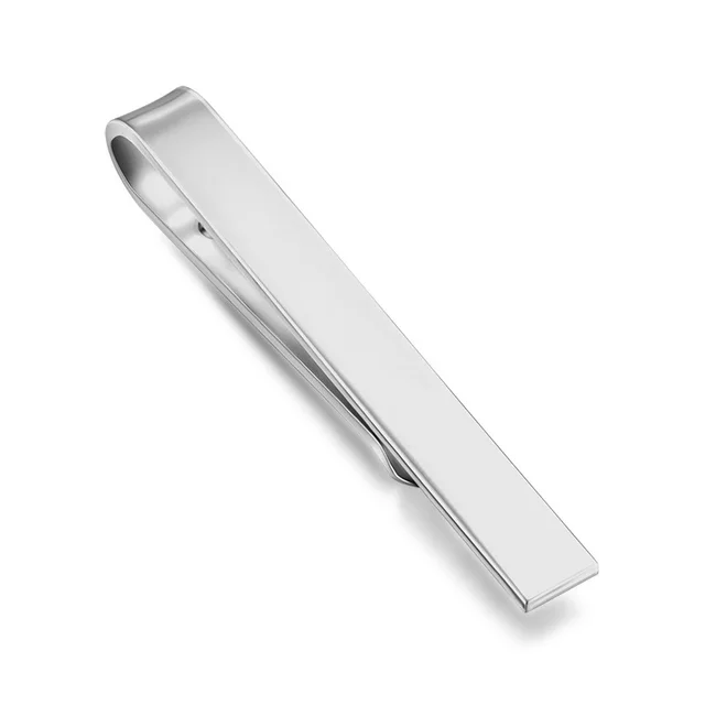 Brass Laser Men's Business Tie Clip Casual Simple Z1231 Matte Silver - Shop at LoveMi