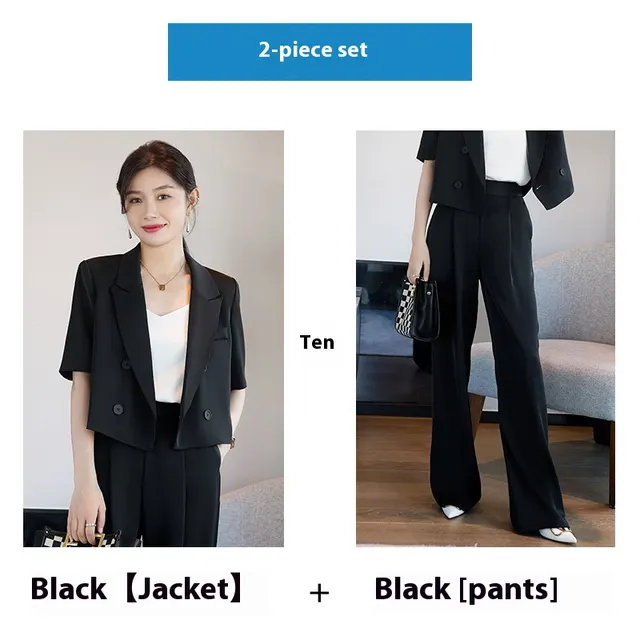 Suit Jacket Casual Graceful And Fashionable Black Suit Black Trousers - Shop at LoveMi