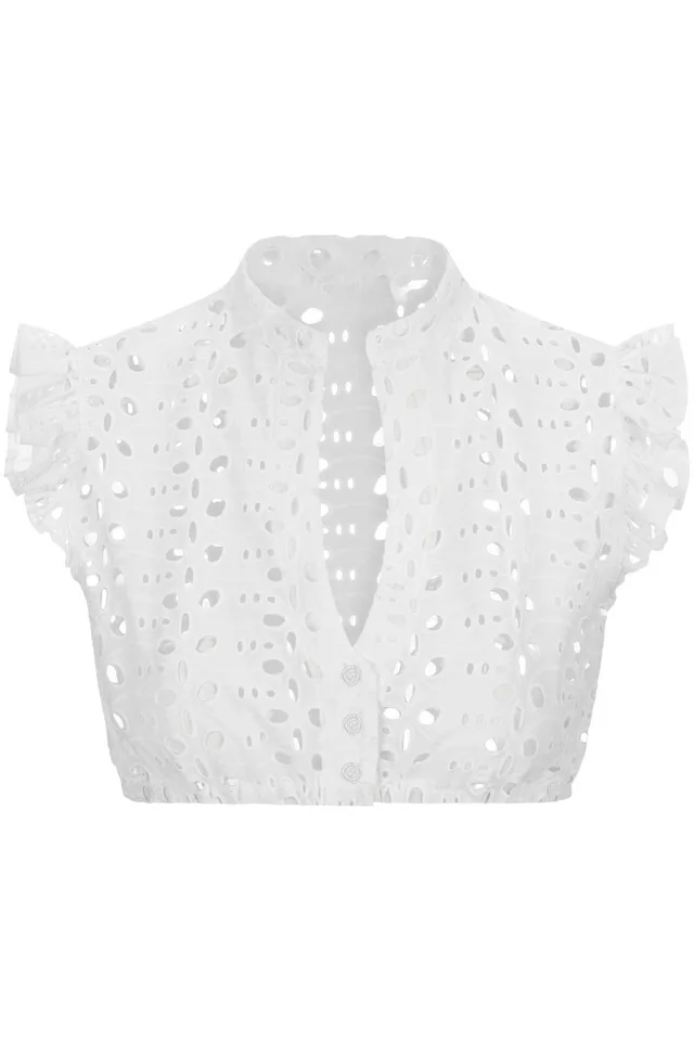 Women's Fashion Personalized Dingdong White Shirt Hollow Out - Shop at LoveMi