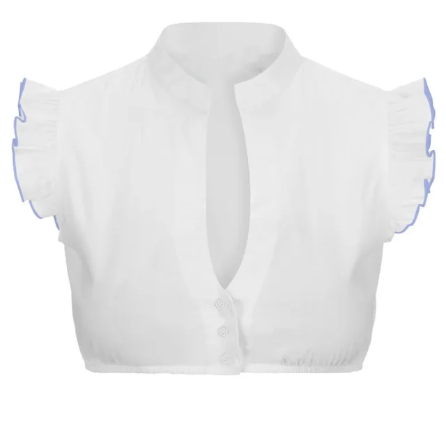 Women's Fashion Personalized Dingdong White Shirt Sky Blue - Shop at LoveMi