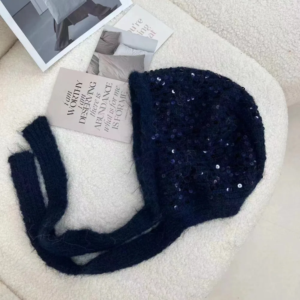 South Korea Designer Model Sequin Bag Cap Women Blue - Shop at LoveMi