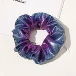 European And American Printed Satin Zipper Large Intestine Hair Ring - C261 Blue Purple No 5