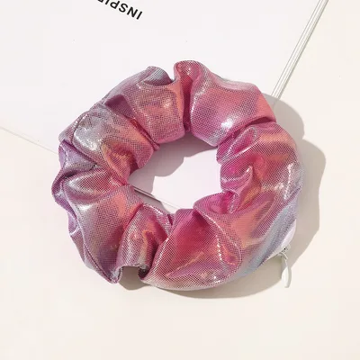 European And American Printed Satin Zipper Large Intestine Hair Ring C261 Pink No 3 - Shop at LoveMi