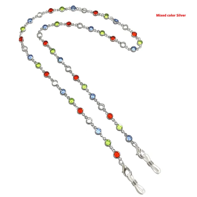 Acrylic Mask Rope Eyeglasses Chain Anti lost Mixed Color Silver - Shop at LoveMi