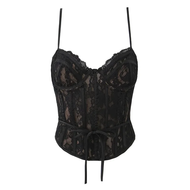 Lace Suspender Skirt Lace Strap Lace Cardigan Three piece Set Sling - Shop at LoveMi