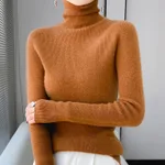 Autumn And Winter Pullover Inner Bottoming Shirt Tight Stretch Women's - Caramel Color-2Xl