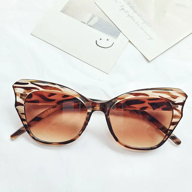 European And American Cat Eye Sun Glasses Jelly Color Leopard Color - Shop at LoveMi