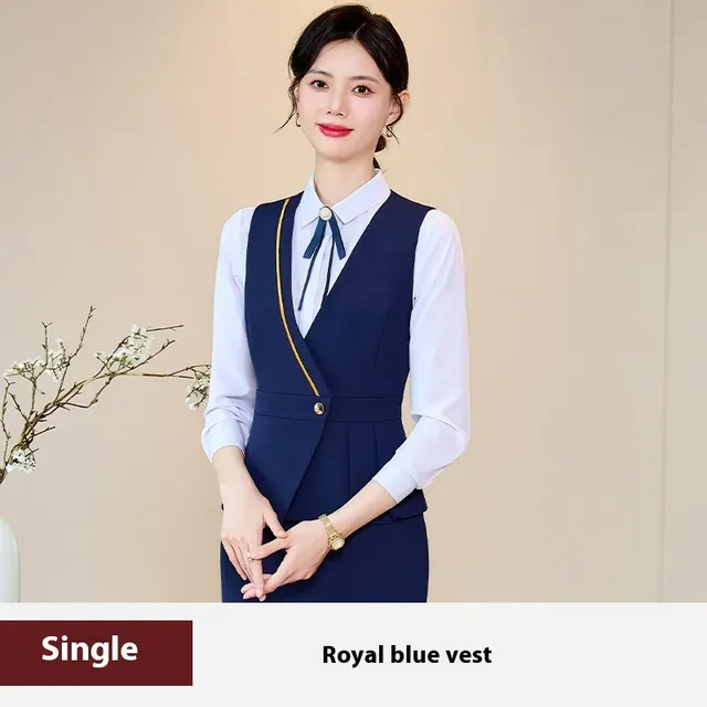 Business Suit Female Wine red Vest Royal Blue Vest - Shop at LoveMi