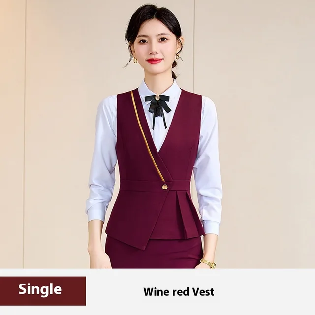 Business Suit Female Wine red Vest Wine Red Vest - Shop at LoveMi