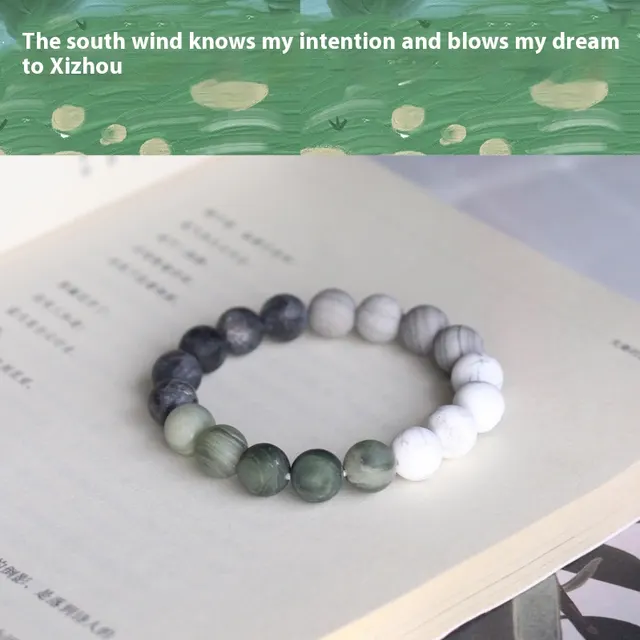 Fashion Gray Stone Zen Bracelet For Women Zj11584 10Mm Beads - Shop at LoveMi