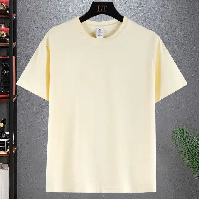 Heavy Cotton Short sleeved T shirt Apricot - Shop at LoveMi
