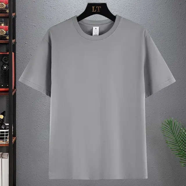 Heavy Cotton Short sleeved T shirt Gray - Shop at LoveMi