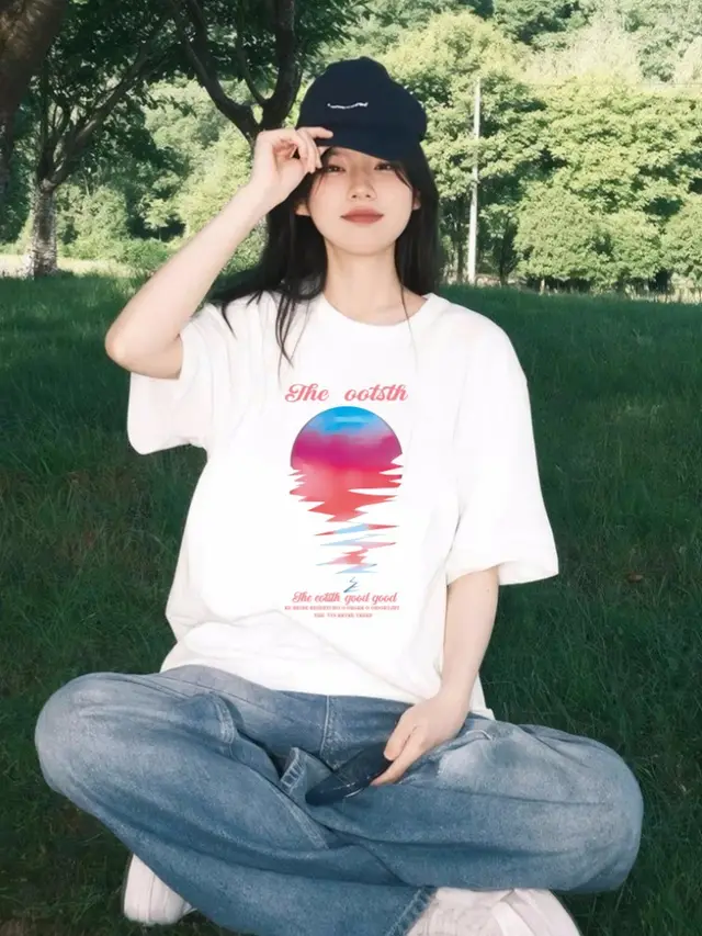 Women's Cotton Short sleeved T shirt Hydrogen Rainbow Balloon - Shop at LoveMi