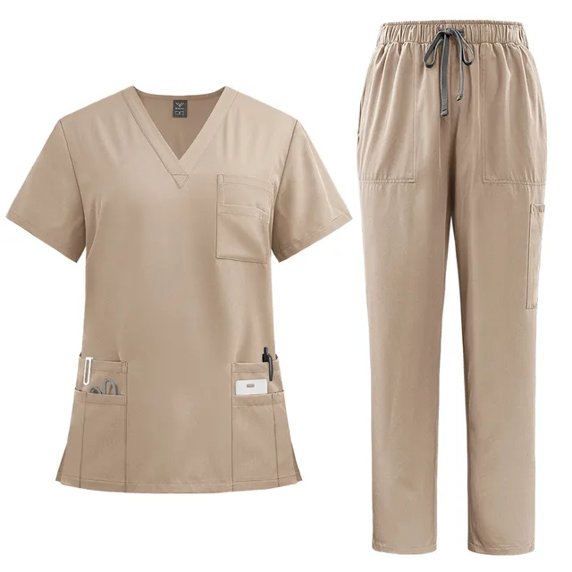 Women's Uniform Straight leg Pants Solid Color Suit 42168 Apricot - Shop at LoveMi