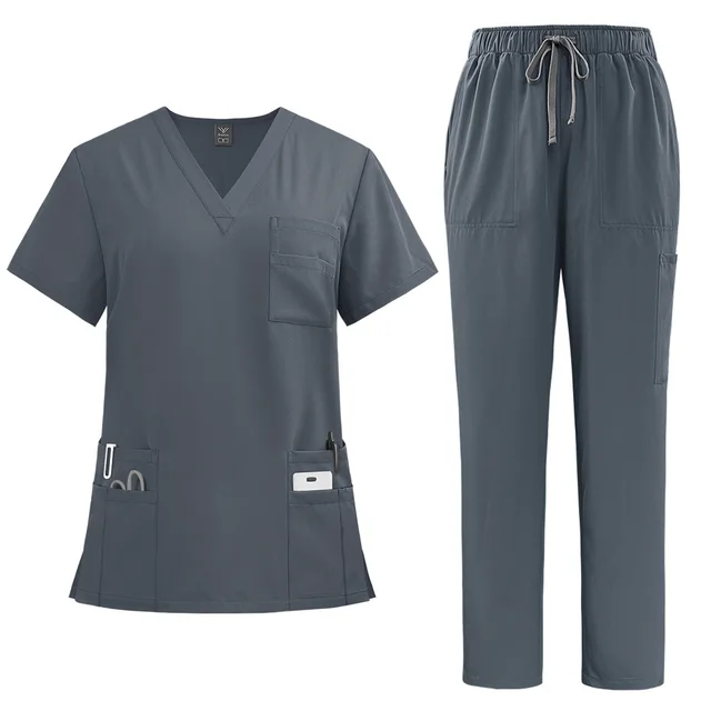 Women's Uniform Straight leg Pants Solid Color Suit 42168 Gray - Shop at LoveMi