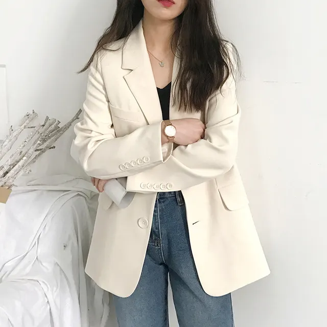 Autumn Suit Jacket British Style Women Beige - Shop at LoveMi