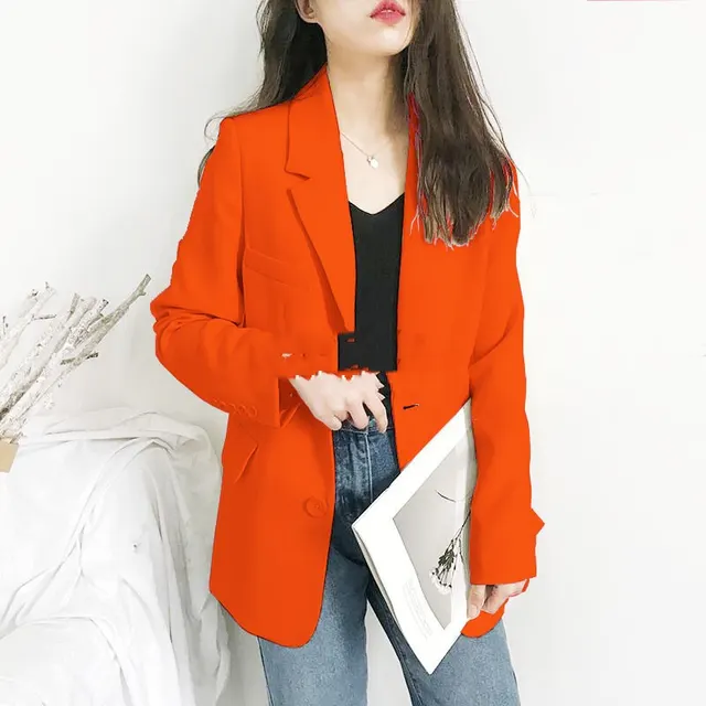 Autumn Suit Jacket British Style Women Orange - Shop at LoveMi