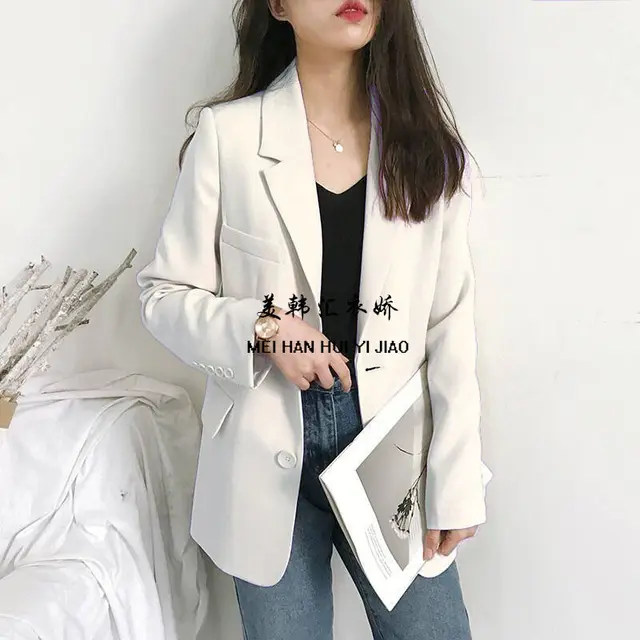 Autumn Suit Jacket British Style Women White - Shop at LoveMi