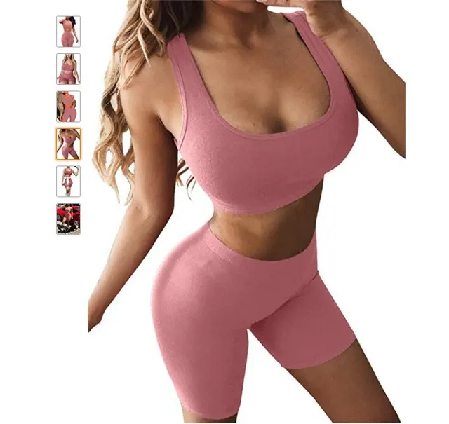 Commuter Sleeveless Tank Top Shorts Two piece Suit Pink - Shop at LoveMi