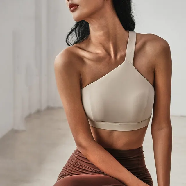 Fashion Sports Bra Yoga Clothes Vest For Women Milk Coffee Color - Shop at LoveMi