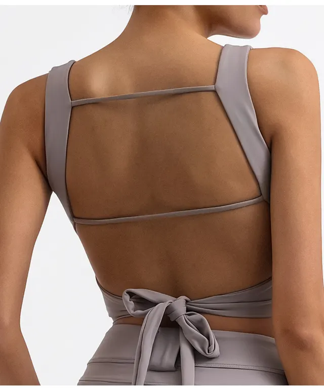 Women's Sports Fashion Yoga Straps Top Purple Gray - Shop at LoveMi