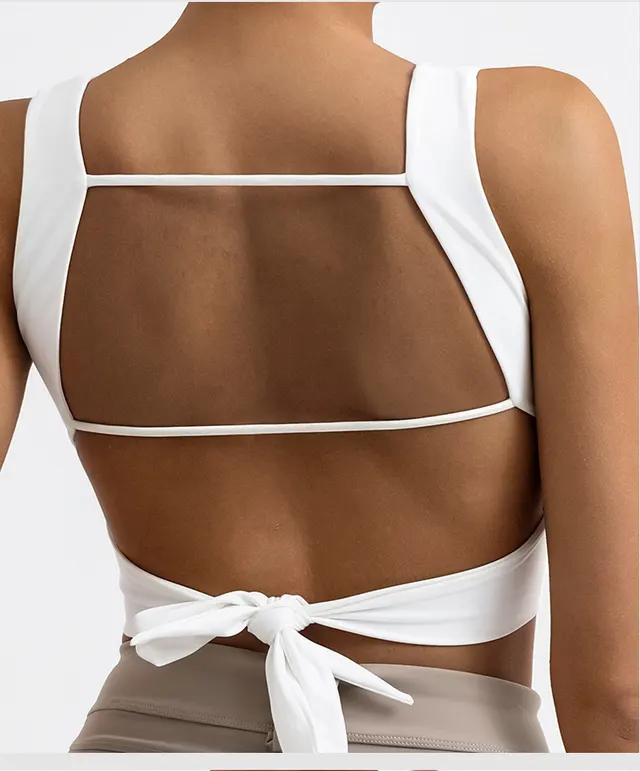 Women's Sports Fashion Yoga Straps Top White - Shop at LoveMi