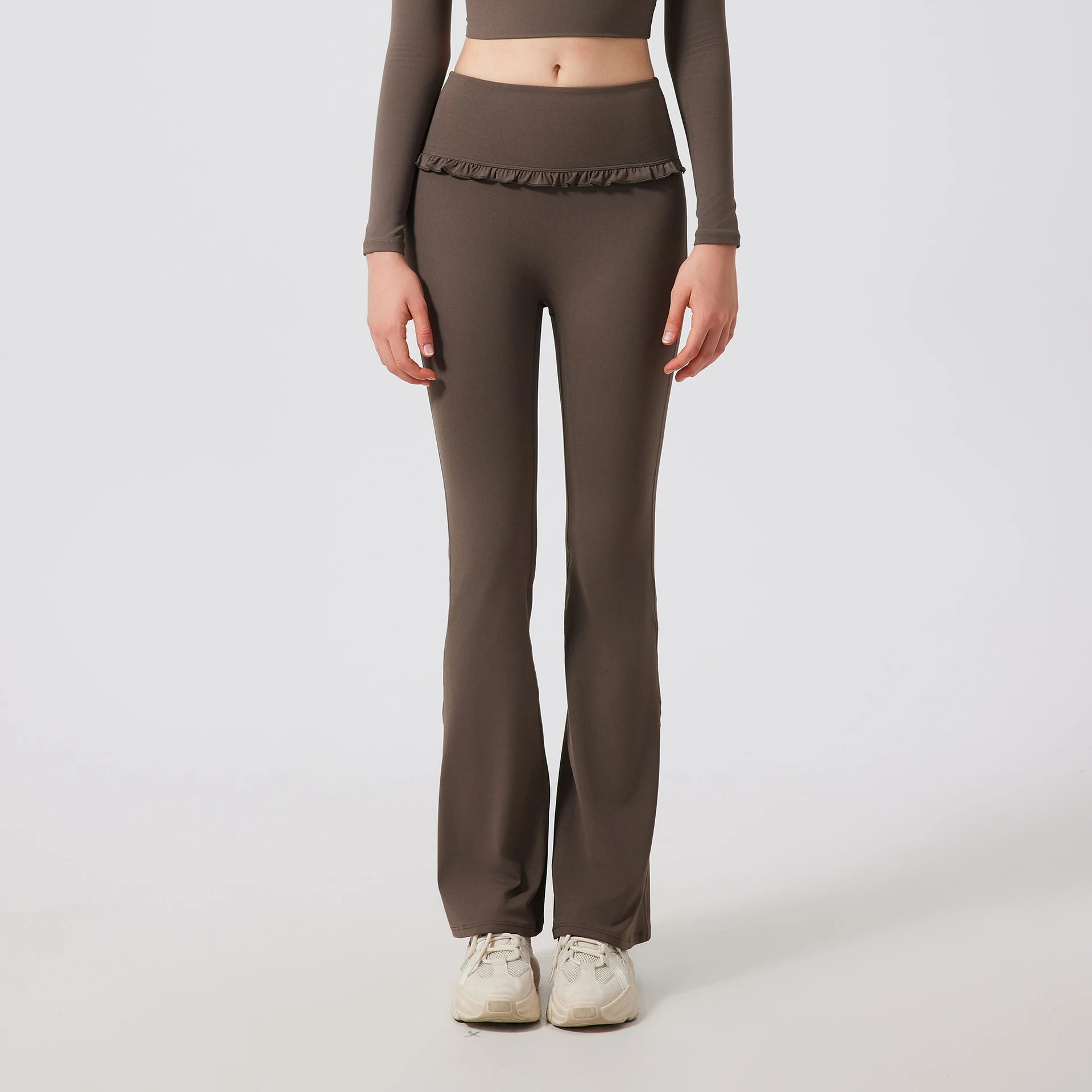 Women's Fashion Yoga Sports Bra Breathable Top - Ebony Colors Pants - View 1