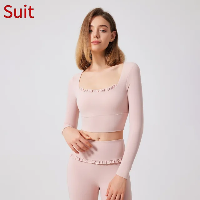 Women's Fashion Yoga Sports Bra Breathable Top Sea Shell Powder Suit - Shop at LoveMi