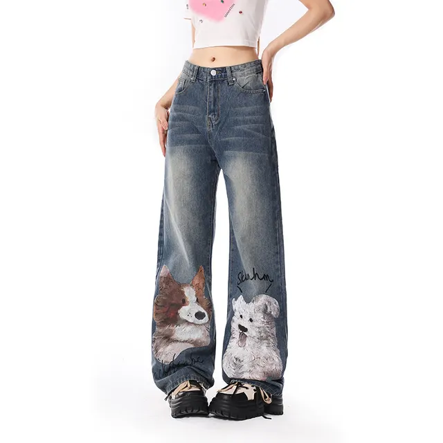 Women's Loose Straight Casual Wide leg Pants Blue - Shop at LoveMi