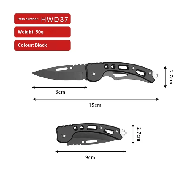 Portable Stainless Steel High Hardness Multi function Folding Knife Hwd37D Black - Shop at LoveMi
