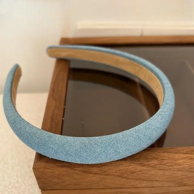 Women's Retro Minority Temperament Denim Fabric Headband Light Color 2Cm - Shop at LoveMi