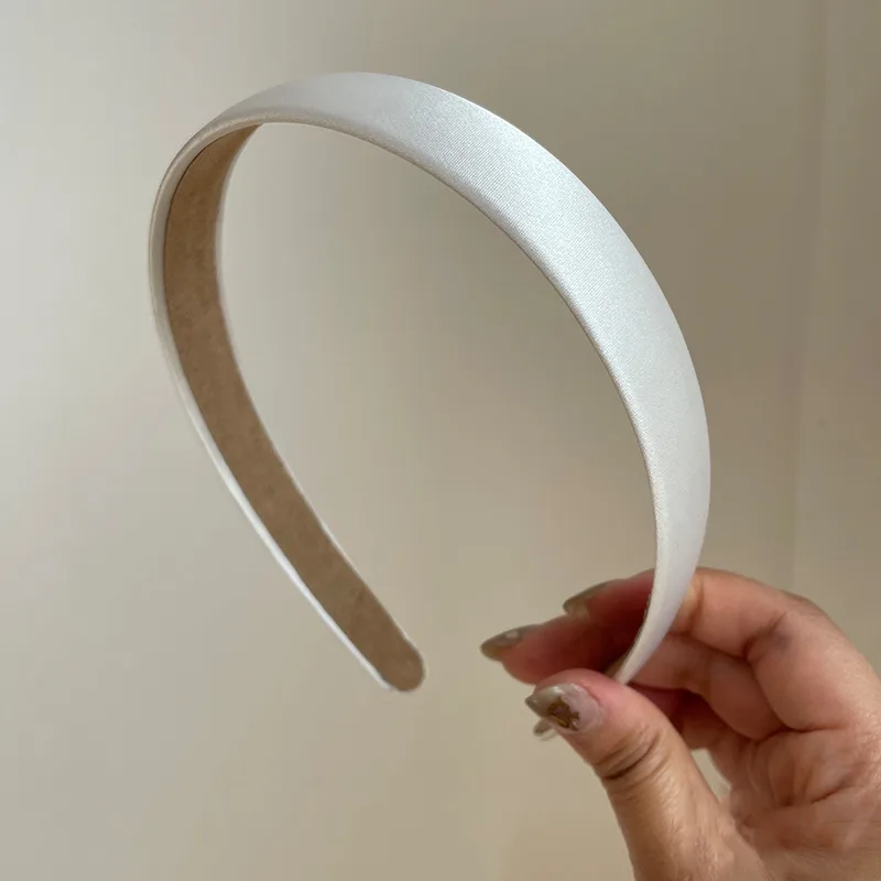 Senior Satin Hair Band Retro French Crushed Hair Non slip Silver Silk Headband - Shop at LoveMi