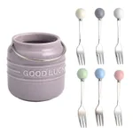 Purple Can 6 Colors Fruit Fork