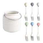 White Can 6 Colors Fruit Fork
