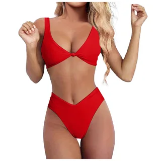 Fashion Multi-color Swimsuit Women's Bikini - Red