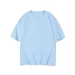 Cotton T-shirt Men's 220g Heavy Solid Color Round Neck Short Sleeves - Sky Blue