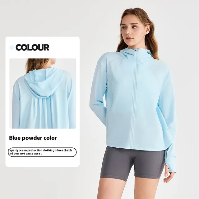Women's Cool Feeling Breathable And UV resistant Sun protective Clothing Blue - Shop at LoveMi