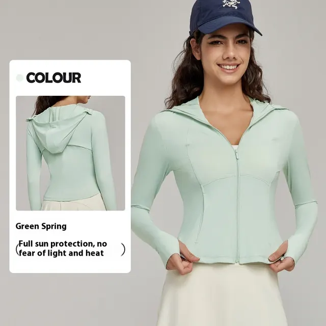 Ice Slim fit Hood Sun Protection Clothing For Women Green Spring - Shop at LoveMi