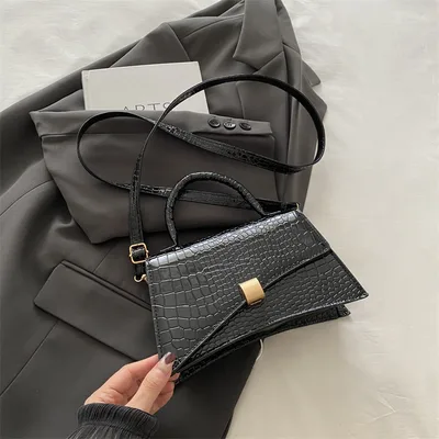 Fashionable Textured Pu Simple Women's Solid Color Casual Black - Shop at LoveMi