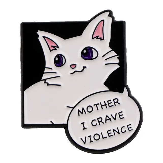 Animal Quotations Cat Black Bear Brooch Badge Clothing Backpack Ornament Nr10358 - Shop at LoveMi