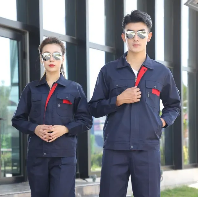 Work Clothes Wear resistant Suit Same Style Dark Blue And Red Pocket Suit - Shop at LoveMi