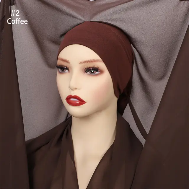 Pure Color Pearl Chiffon Scarf Plus The Same Color 2 Brown - Shop at LoveMi