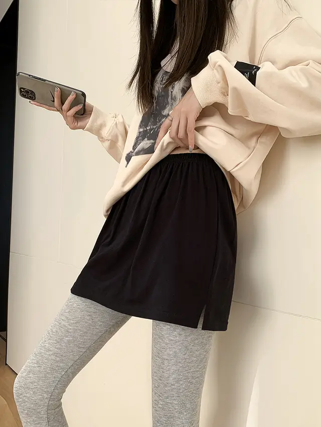 Winter Plus Size Inner Wear Bandage Dress With Sweater Bottoming Skirt Black Slit - Shop at LoveMi