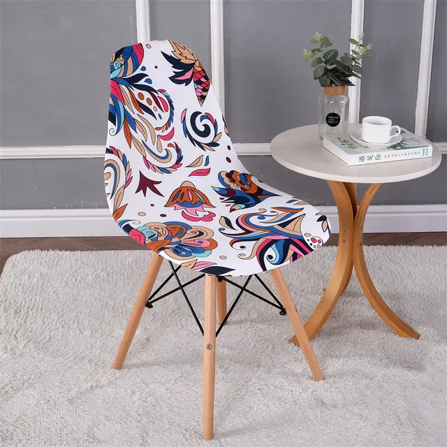 Modern Simple Printed Elastic Shell Chair Cover Flower Falling Dance - Shop at LoveMi