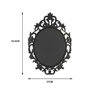 Classical Oval Decoration Retro Mirror - White