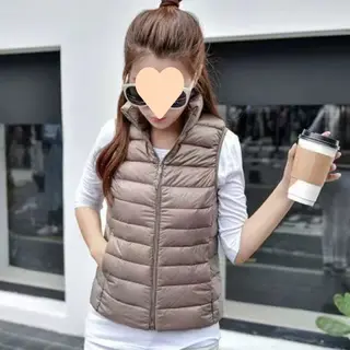Down Close-fitting Fashion Casual Jacket Vest - Khaki Women'S Vest