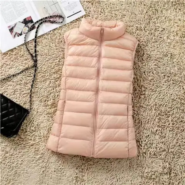 Down Close-fitting Fashion Casual Jacket Vest - Light Pink Women'S Vest