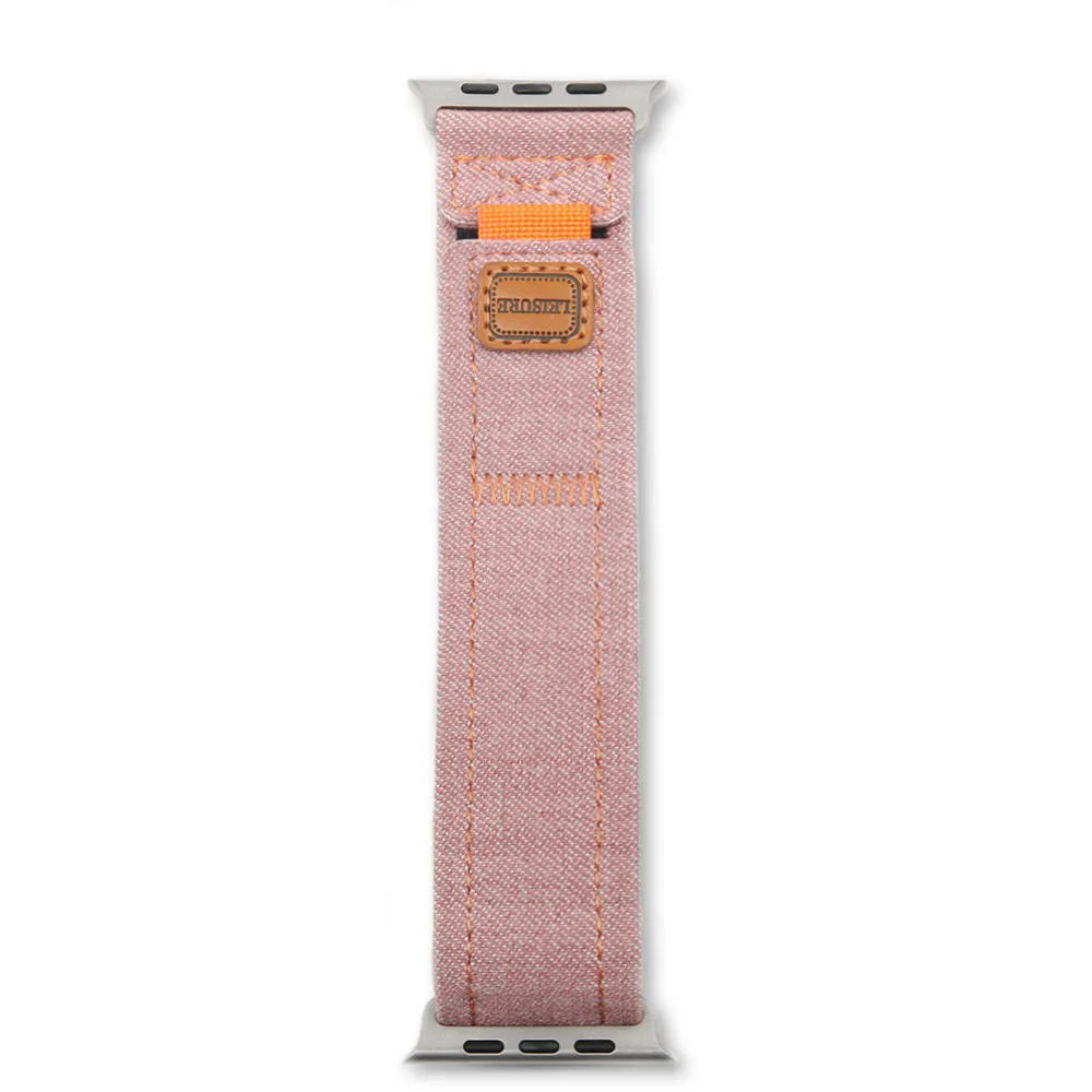 Denim One-piece Woven Watch Band - Pink