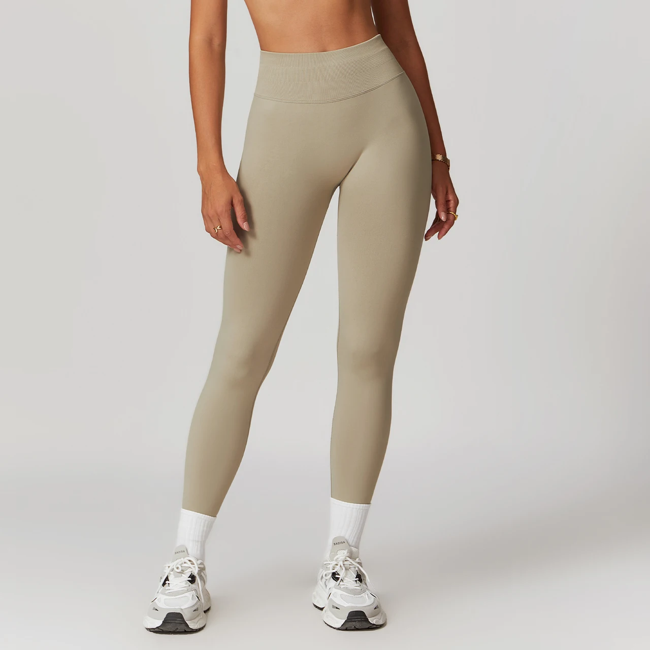 Peach Hip Seamless Belly Contracting And Close-fitting Yoga Pants - Pottery Clay Colors